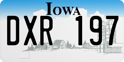 IA license plate DXR197
