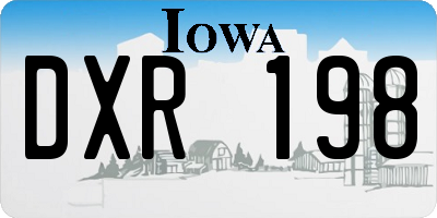 IA license plate DXR198