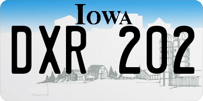 IA license plate DXR202
