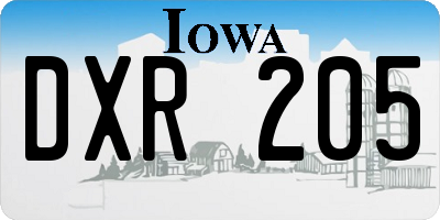 IA license plate DXR205
