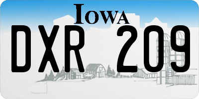 IA license plate DXR209