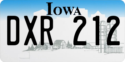 IA license plate DXR212