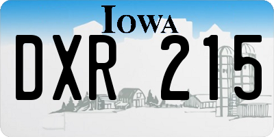 IA license plate DXR215