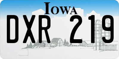 IA license plate DXR219