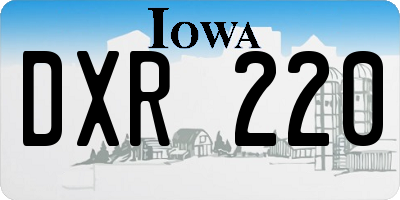 IA license plate DXR220