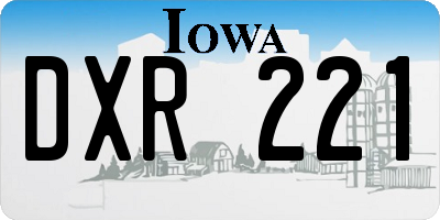 IA license plate DXR221