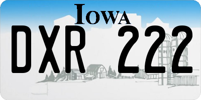 IA license plate DXR222
