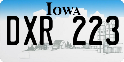 IA license plate DXR223
