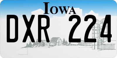 IA license plate DXR224