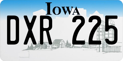 IA license plate DXR225