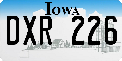 IA license plate DXR226