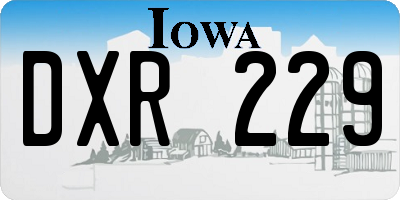 IA license plate DXR229