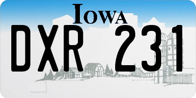IA license plate DXR231