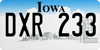 IA license plate DXR233
