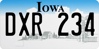 IA license plate DXR234