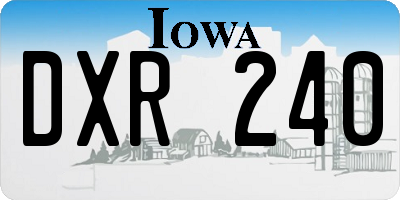 IA license plate DXR240