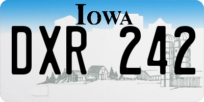IA license plate DXR242