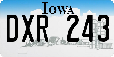 IA license plate DXR243