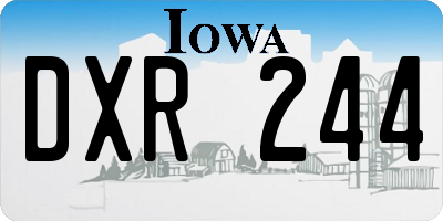 IA license plate DXR244