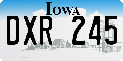 IA license plate DXR245