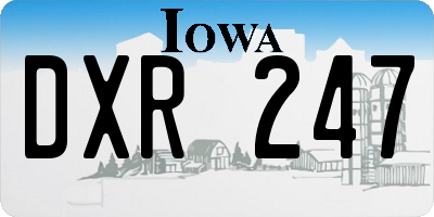IA license plate DXR247