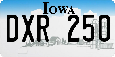 IA license plate DXR250