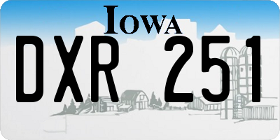 IA license plate DXR251