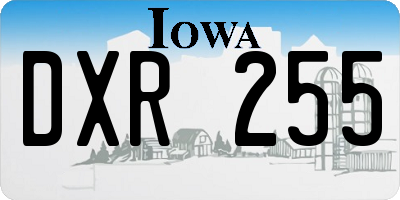 IA license plate DXR255