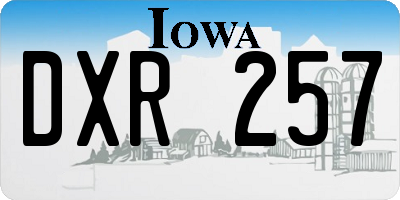 IA license plate DXR257