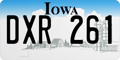 IA license plate DXR261