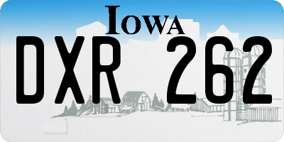IA license plate DXR262