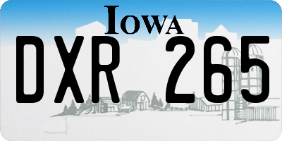 IA license plate DXR265