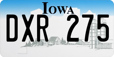 IA license plate DXR275