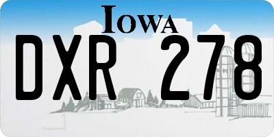 IA license plate DXR278