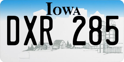 IA license plate DXR285