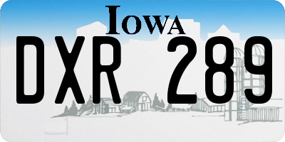 IA license plate DXR289