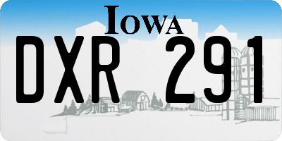 IA license plate DXR291