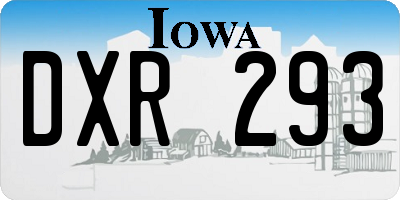 IA license plate DXR293