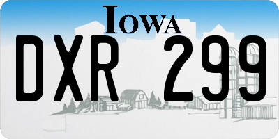 IA license plate DXR299