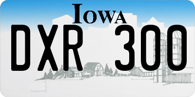 IA license plate DXR300