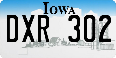 IA license plate DXR302
