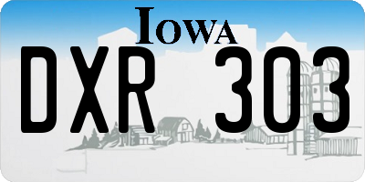 IA license plate DXR303