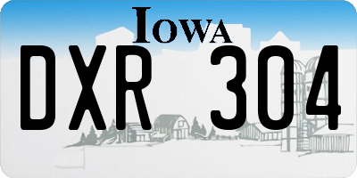 IA license plate DXR304