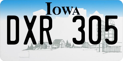 IA license plate DXR305