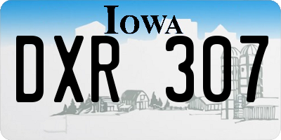 IA license plate DXR307