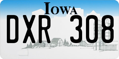 IA license plate DXR308