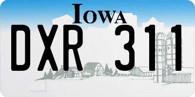 IA license plate DXR311