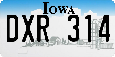 IA license plate DXR314