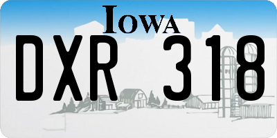 IA license plate DXR318