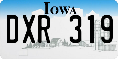 IA license plate DXR319